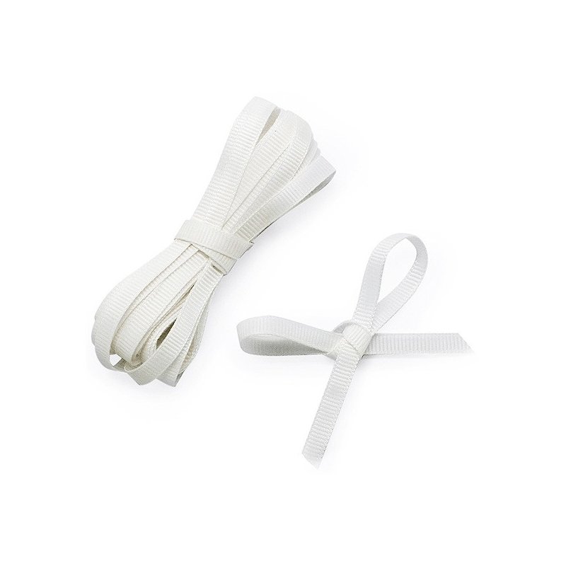 En Gran Velada puedes comprar cintas de grosgrain, como esta blanca de 1 cm de grosor. Varios colores disponibles. Se vende a me