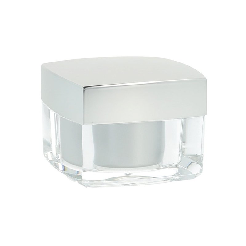 Envases para cremas, como este tarro cuadrado acrílico de 50 ml. Reciclable y reutilizable. ¡Compra con envíos rápidos y cuida e
