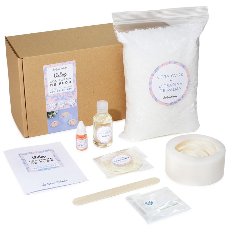 ¡Kit completo para crear velas únicas en forma de flores 3D! Ordena en línea tus materiales e instrucciones. ¡Envío rápido garan