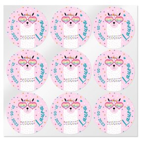 Pegatinas personalizadas llama redondas pequeñas
