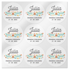 Pegatinas personalizadas con flores grandes