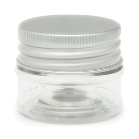 Tarro 30 ml transparente tapa de aluminio por mayor