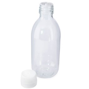 Garrafa pet transparente 250ml tampa inviolavel com vedante gota