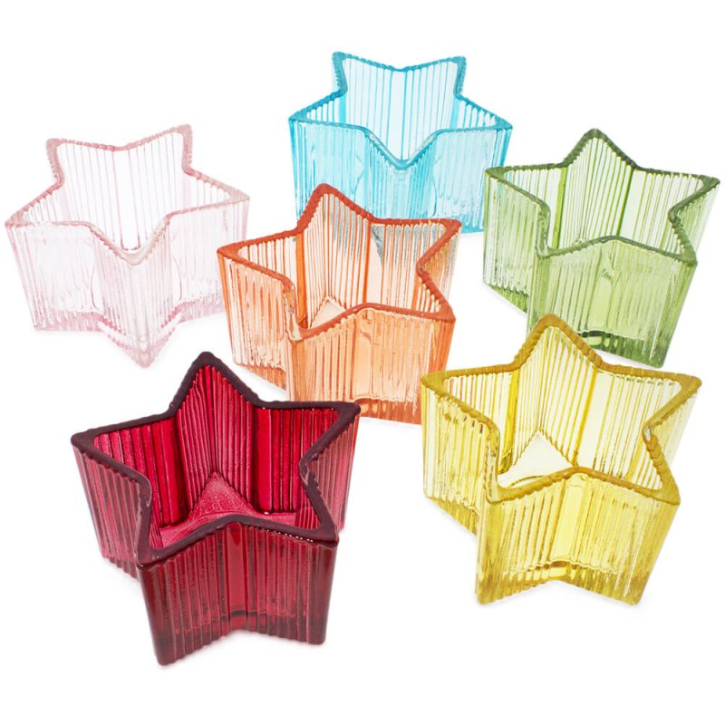 Descubre portavelas star de cristal en forma de estrella. Colores vibrantes y calidad excepcional a precio increíble. Envíos ráp