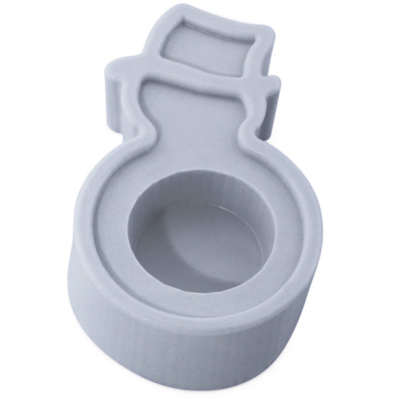 En Gran Velada puedes comprar moldes de silicona para hacer portavelas, como este en forma de muñeco de nieve. ¡Fácil de usar! E