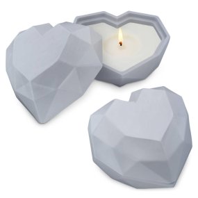 Moule bougeoir coeur diamond avec couvercle