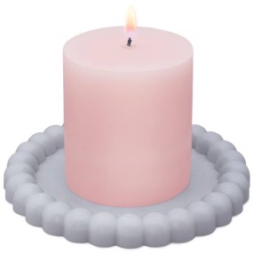 Molde prato com pérolas base para velas