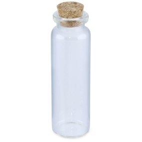 Botella 18 ml de cristal con tapón de corcho