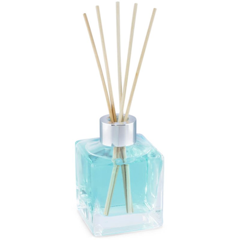 Descubre elegante frasco cuadrado de 120 ml con arandela plateada para mikados en Gran Velada. Envíos rápidos. ¡Haz tu hogar más