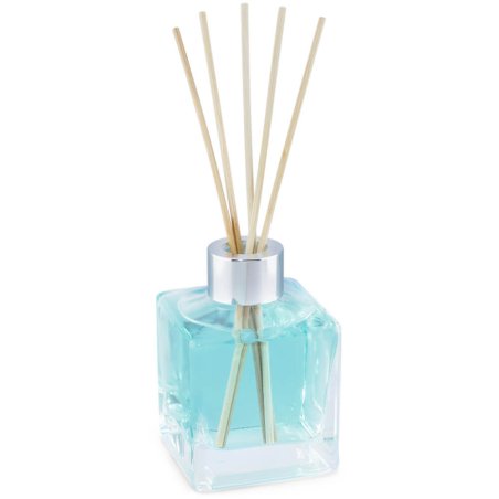 Descubre elegante frasco cuadrado de 120 ml con arandela plateada para mikados en Gran Velada. Envíos rápidos. ¡Haz tu hogar más