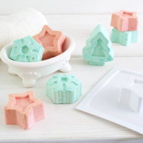 kit como fazer bombas de banho de natal. Materiais e instruçoes