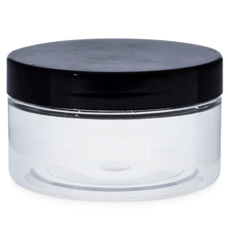 Descubre el tarro 100 ml transparente con tapa negra en Gran Velada. Ideal para cremas, exfoliantes y más. ¡Compra ahora! - Cómo