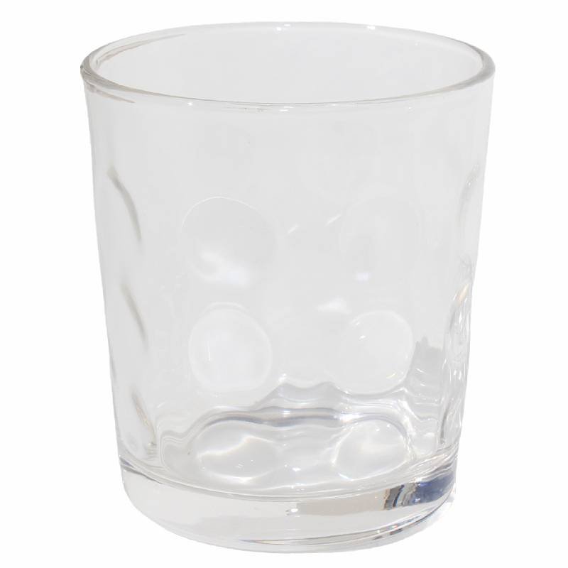 Compra vaso 260 ml Orbital en Gran Velada. Cristal resistente con topos, ideal para velas aromáticas y decorativas. ¡Perfecto pa