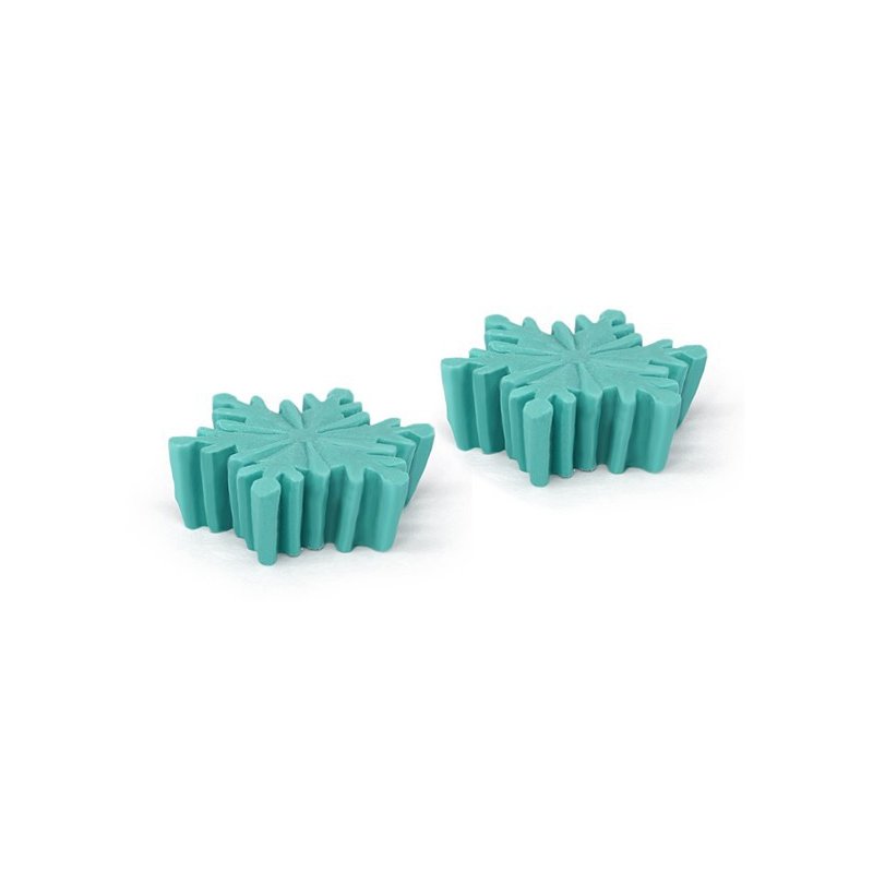 En Gran Velada puedes comprar moldes de silicona para hacer velas, como este en forma de estrellas de nieve. Resistentes y facil