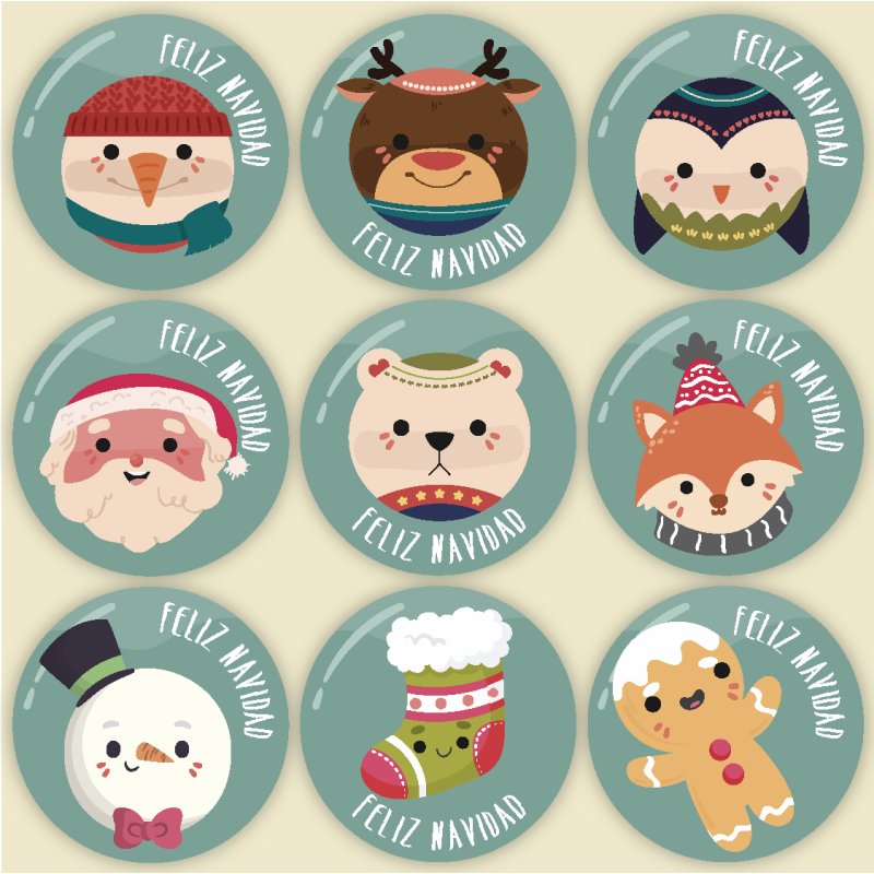 Descubre Pegatinas Navideñas Dulces Fiestas en Gran Velada. Perfectas para decorar regalos y proyectos DIY navideños. ¡Compra ah