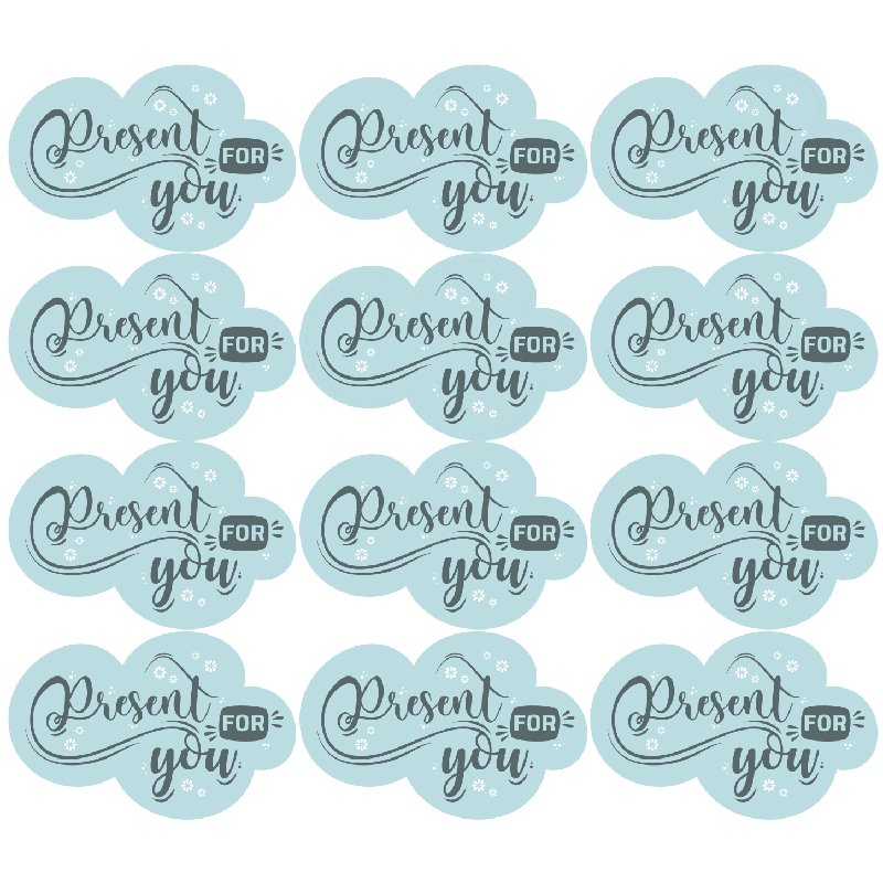 En Gran Velada puedes comprar pegatinas para regalos, como este modelo present for you. Amplia variedad. Venta por mayor y menor