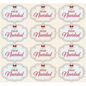 Pegatinas vintage feliz navidad