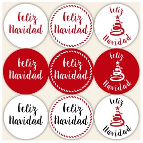 Pegatinas feliz Navidad