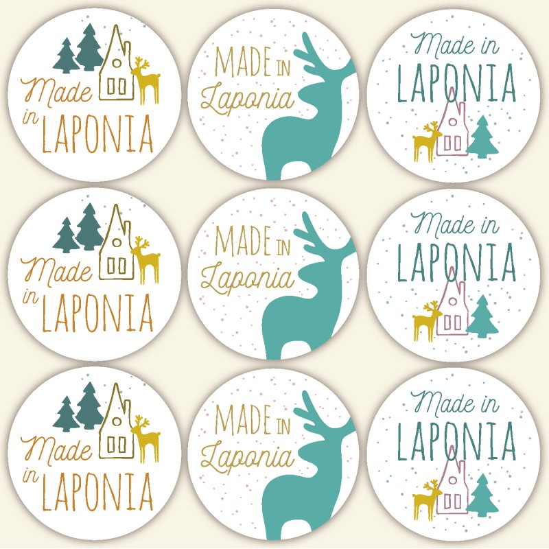 Pegatinas de Navidad "Hecho en Laponia". Amplio catálogo y servicio de personalización. ¡Compra ahora con envíos rápidos! - Cómo