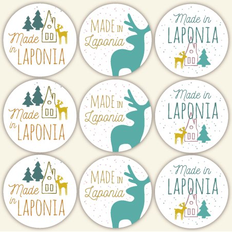 Pegatinas de Navidad "Hecho en Laponia". Amplio catálogo y servicio de personalización. ¡Compra ahora con envíos rápidos! - Cómo