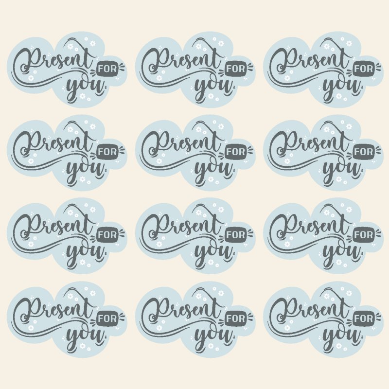 En Gran Velada puedes comprar pegatinas para regalos, como este modelo present for you. Amplia variedad. Venta por mayor y menor