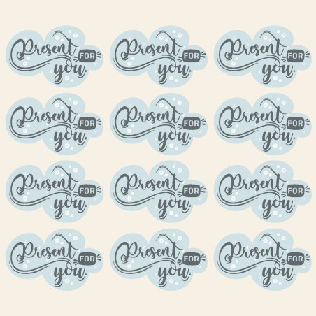En Gran Velada puedes comprar pegatinas para regalos, como este modelo present for you. Amplia variedad. Venta por mayor y menor
