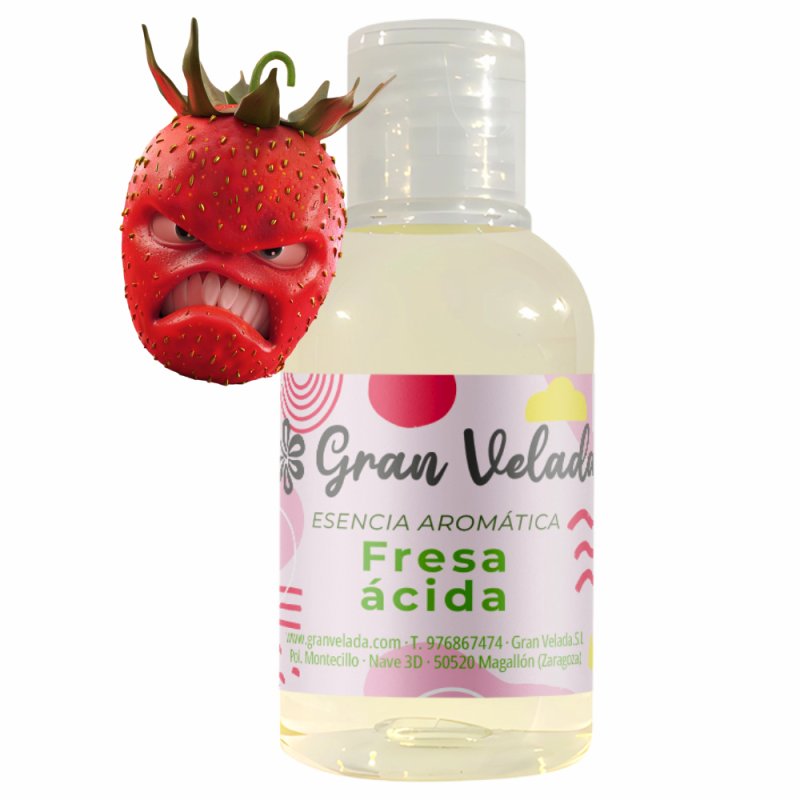 En Gran Velada puedes comprar esencias aromáticas, como esta de fresa acida, para hacer perfumes, velas, jabones... Amplio catal
