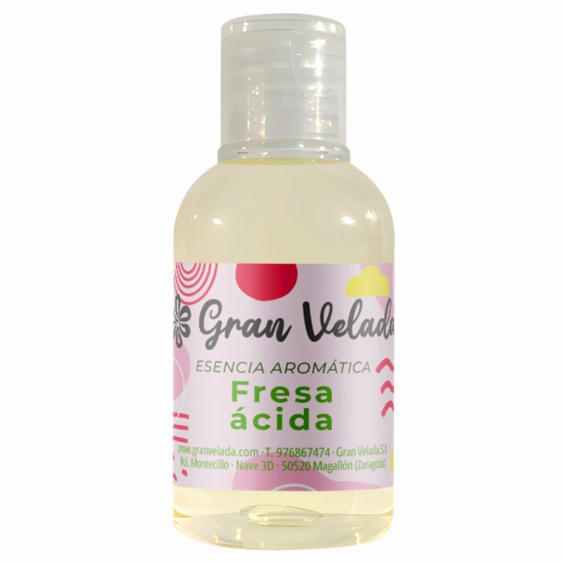 En Gran Velada puedes comprar esencias aromáticas, como esta de fresa acida, para hacer perfumes, velas, jabones... Amplio catal