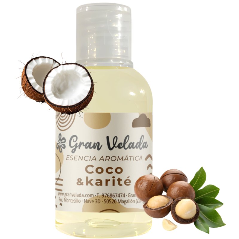 Descubre la Esencia aromática coco-karité en fragancias exóticas. Ideal para perfumar jabones, velas y más. Compra ahora en Gran