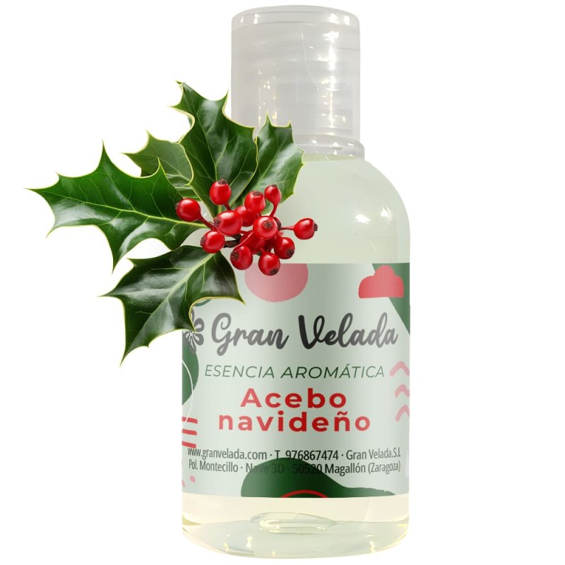 Descubre Esencia Aromática Acebo Navideño en fragancias navideñas. Ideal para velas, jabones y perfumes DIY. Compra ahora en Gra