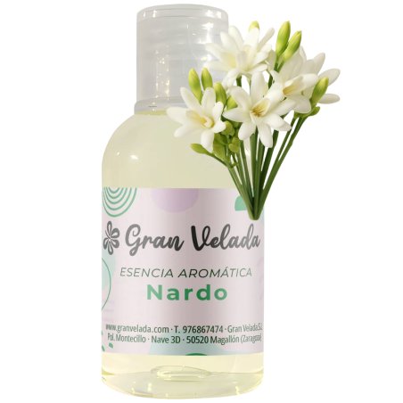 Venta online de esencias aromáticas para hacer cosmética, velas y jabones. Esta tiene un intenso olor a nardos. Venta a granel, 