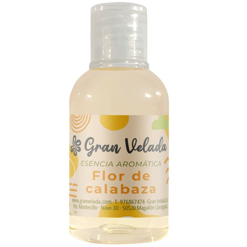 Compra esencia aromática Flor de Calabaza en Gran Velada. Ideal para jabones, velas y cremas. ¡Perfecta para fragancias dulces y