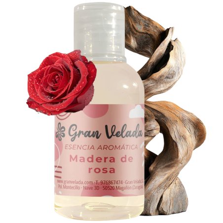 Descubre la esencia aromática madera de rosas en Gran Velada. Fragancia cálida y floral, ideal para velas, jabones y cosmética. 