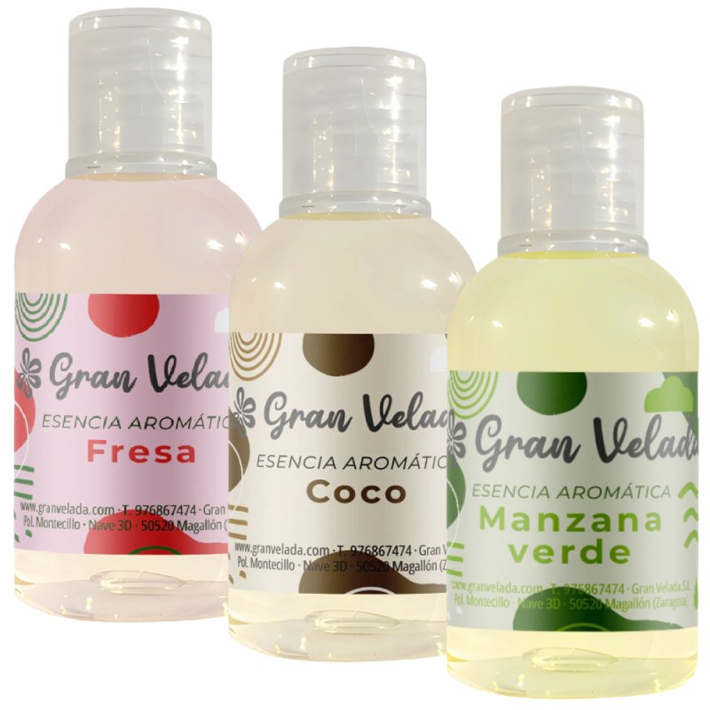 Descubre Pack ahorro esencias frutales vibrantes en esencias aromáticas. Ideal para cosméticos y velas DIY. ¡Compra ahora en Gra