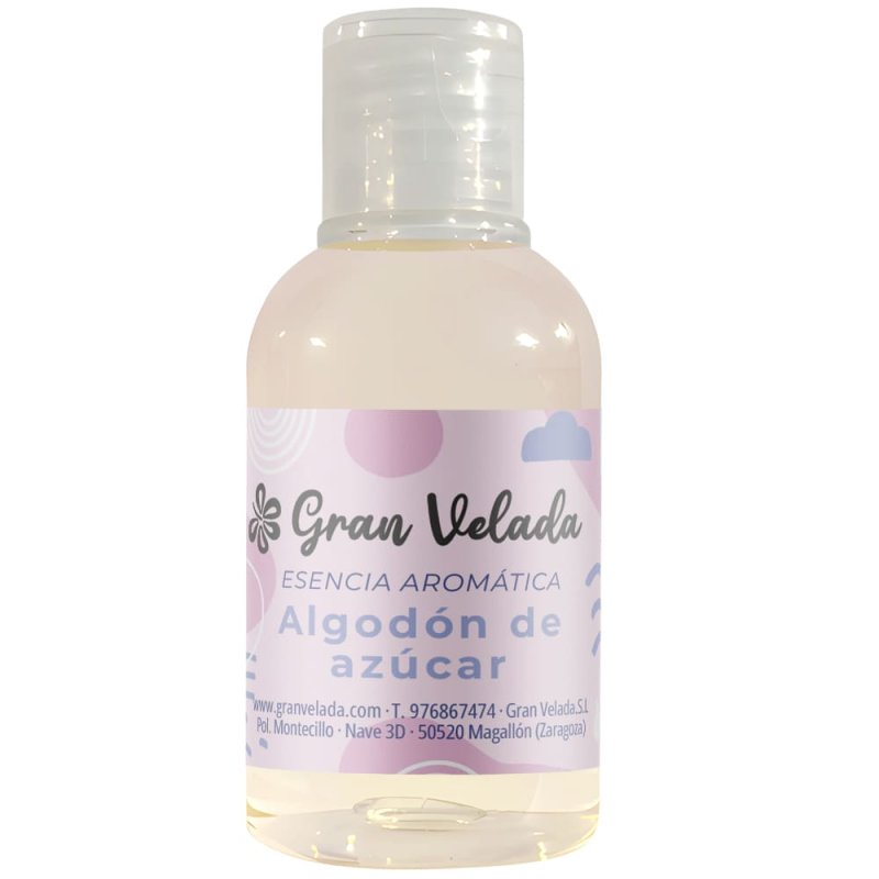 Descubre en Gran Velada la esencia de algodón de azúcar ideal para crear perfumes, velas y cosméticos. ¡Envíos rápidos para tus 