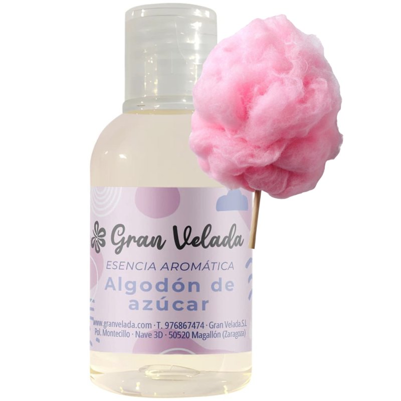 Descubre en Gran Velada la esencia de algodón de azúcar ideal para crear perfumes, velas y cosméticos. ¡Envíos rápidos para tus 
