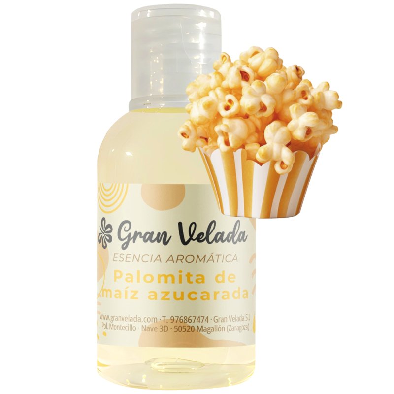 Esencia concentrada con aroma a palomitas. Apta para cosmética, jabones y velas. Gran variedad de esencias. Entrega rápida. Prec