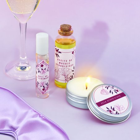 Compra el kit set noche romántica en Gran Velada. Crea una vela, un aceite de masaje y un perfume afrodisíaco. Incluye materiale