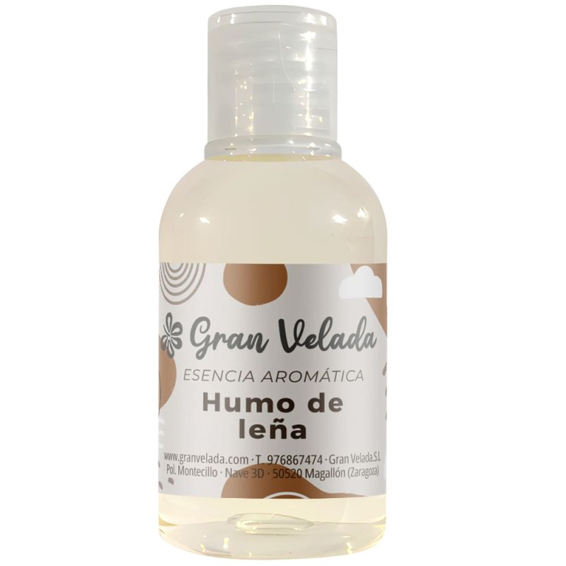 Compra esencia aromática Humo de Leña en Gran Velada. Fragancia intensa y cálida con notas ahumadas y amaderadas, ideal para jab