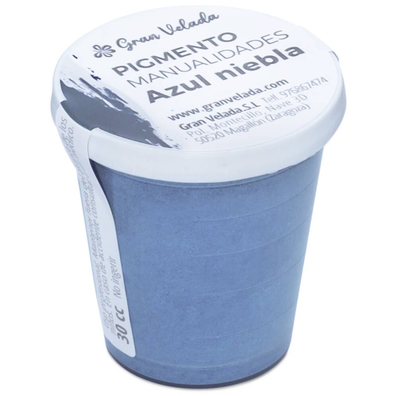Compra pigmento azul niebla para manualidades en Gran Velada. Color intenso y estable, ideal para bellas artes, pinturas y creac