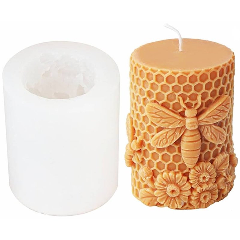Descubre el molde vela cilíndrica abeja y flores en Gran Velada. Ideal para crear velas decorativas con un toque natural. ¡Compr