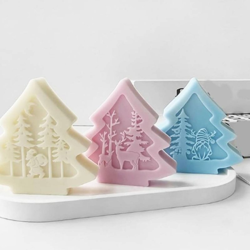 Descubre el molde árbol 2D con Santa en relieve en Gran Velada. Ideal para velas navideñas con detalles únicos. ¡Compra ahora y 