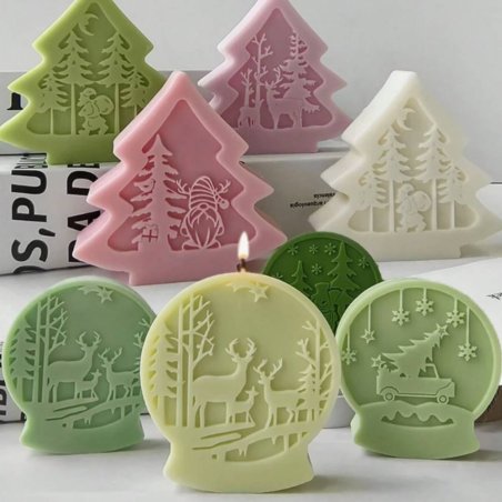 Descubre el molde árbol 2D con Santa en relieve en Gran Velada. Ideal para velas navideñas con detalles únicos. ¡Compra ahora y 