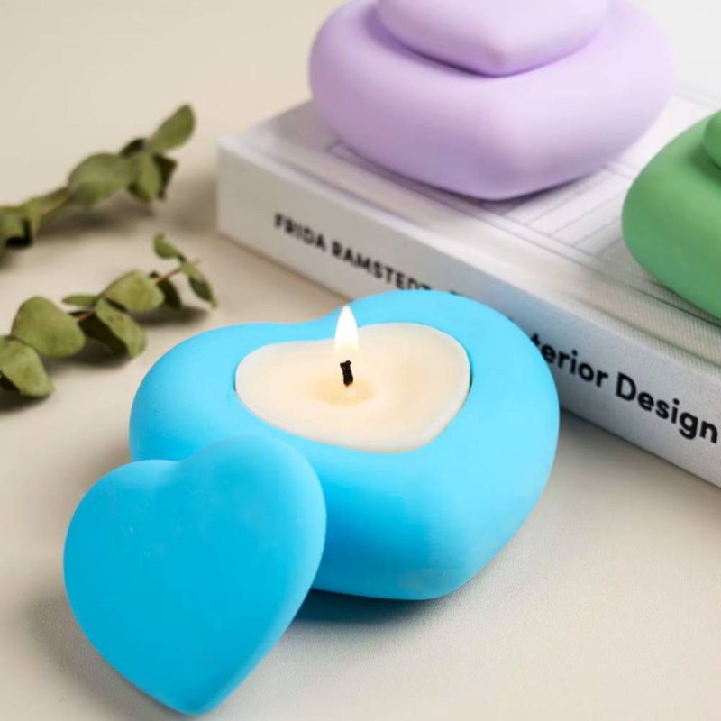 Compra molde corazón con tapa en Gran Velada. Ideal para hacer recipientes para velas con cemento, resina o escayola. ¡Silicona 