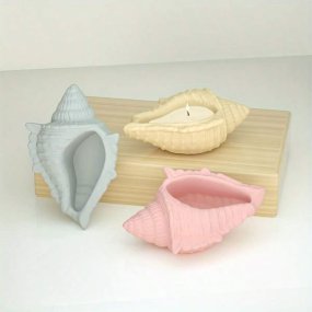 Molde caracola de mar recipiente para velas 12 cm