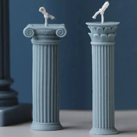 Compra molde columna romana corintia en Gran Velada. De silicona, flexible y reutilizable, ideal para velas decorativas y ambien