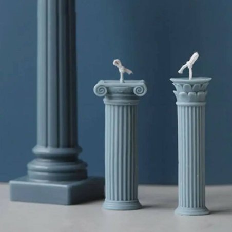 Compra molde columna romana corintia en Gran Velada. De silicona, flexible y reutilizable, ideal para velas decorativas y ambien