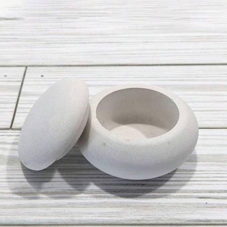 Crea recipientes para velas con el molde sencillo con tapa. Silicona flexible y antiadherente, ideal para cemento, resina, y yes