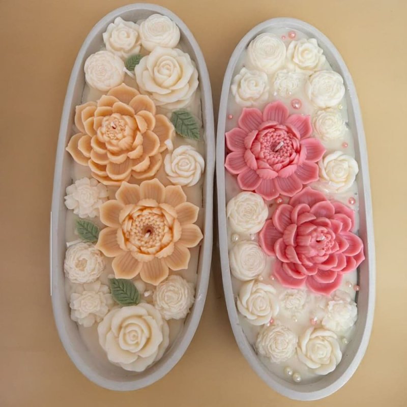 Molde vela flor de loto en silicona, flexible y antiadherente. Perfecto para hacer velas decorativas y manualidades. ¡Compra aho