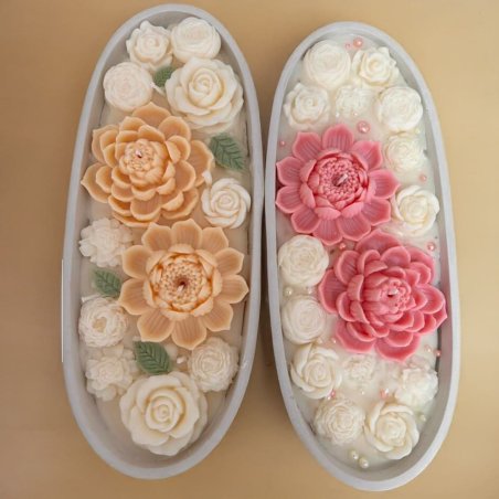 Molde vela flor de loto en silicona, flexible y antiadherente. Perfecto para hacer velas decorativas y manualidades. ¡Compra aho